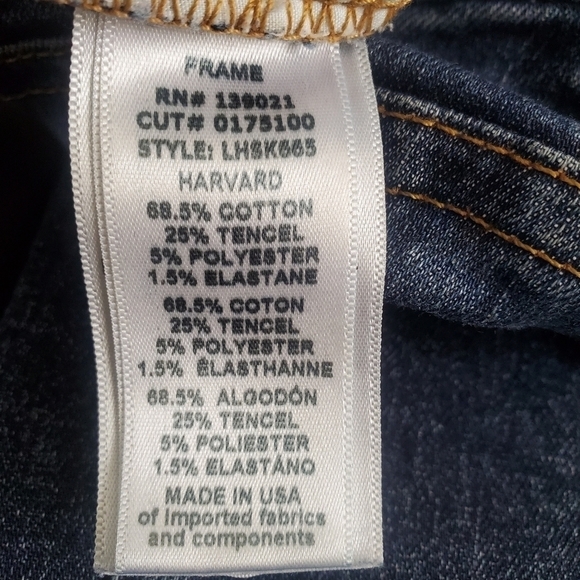 FRAME REVOLVE 'LE HIGH SKINNY' JEANS MIDRISE HARVARD BLUE WOMENS ( 26 ) - Picture 12 of 12